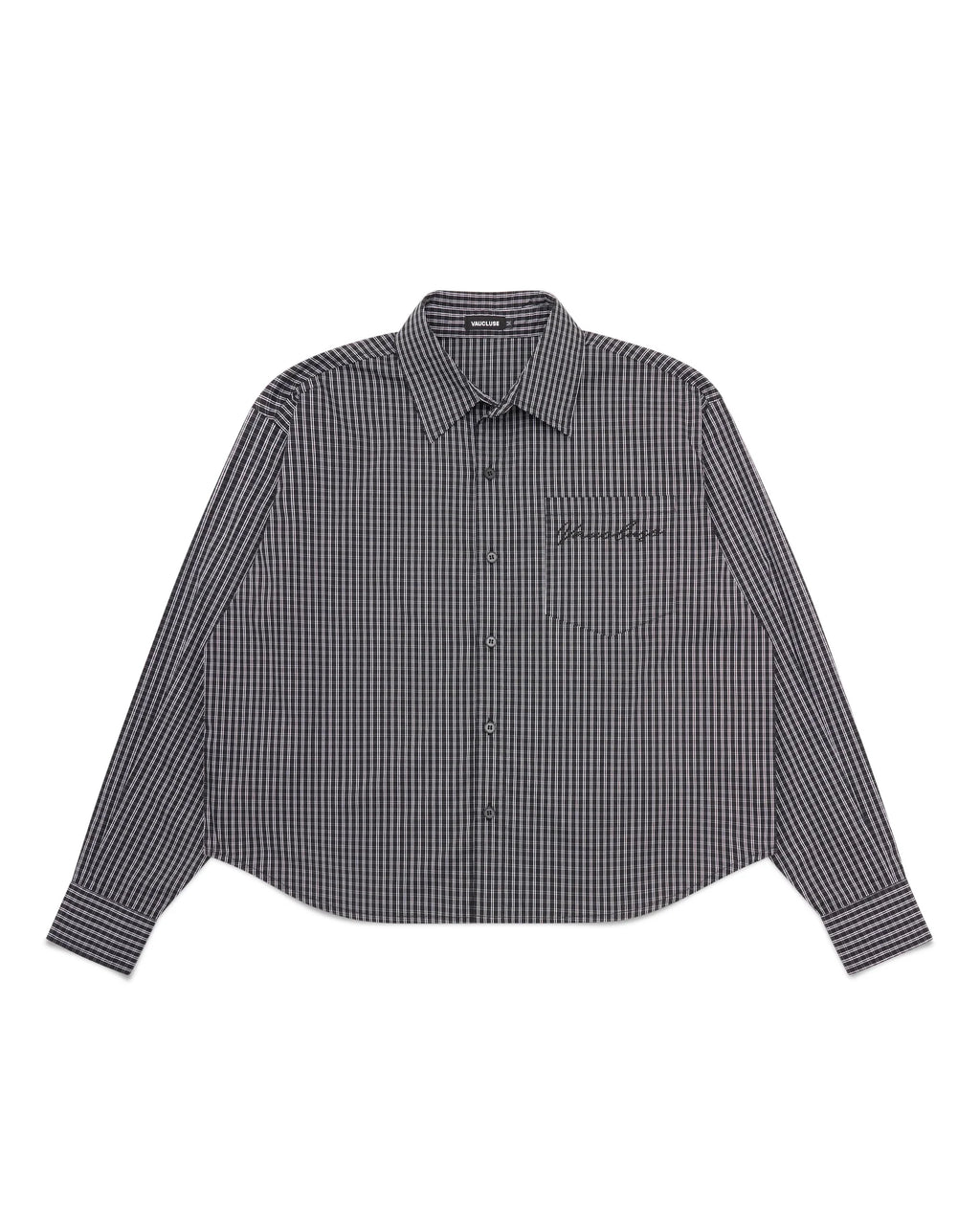 Checkered Signature Long Sleeve Shirt - Charcoal/White